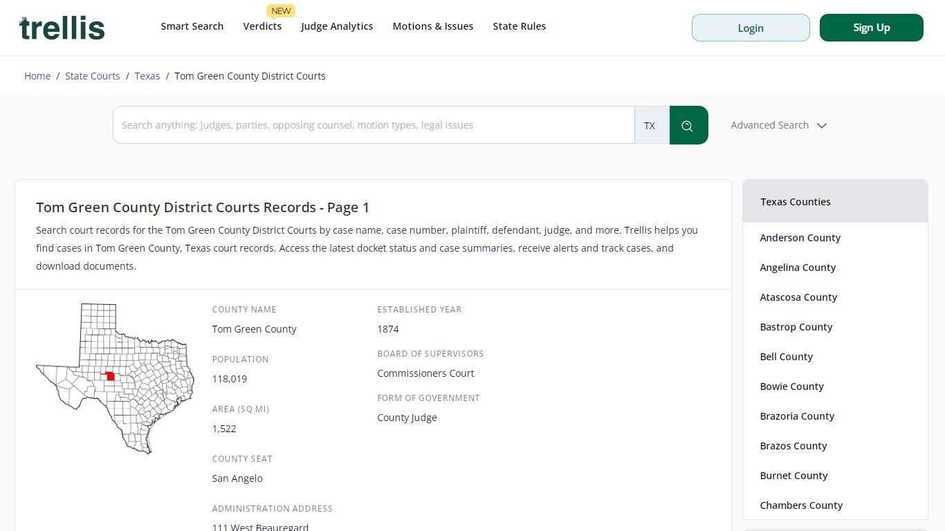 Tom Green County District Court Records | Docket Search Texas Page 1 ...